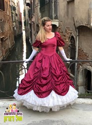 שמלת ונציה ויקטוריאנית בורדו