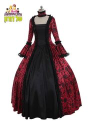 שמלה ויקטוריאנית ימי ביניים - בורדו