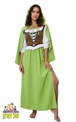 שמלת ציידת עם שכמיה ירוקה