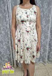 ‏‏שמלת רטרו רומנטית פרחי ורדים