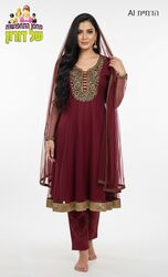 ‏‏‏‏שמלת מהרג'ה בורדו מלכותית