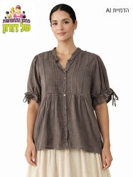 חולצה טוניקה קצרה בעיצוב כפרי קלאסי