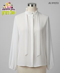 חולצת מורה / מזכירה וינטג'