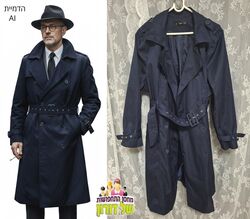 מעיל סוכנים /בלשים מעיל טרנץ' קלאסי אירופאי שנות ה-50