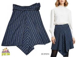 חצאית קלוש צמר רטרו