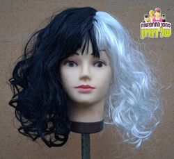 פאת קרואלה שחור לבן