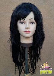 פאה ארוכה שחורה לאשה או גבר